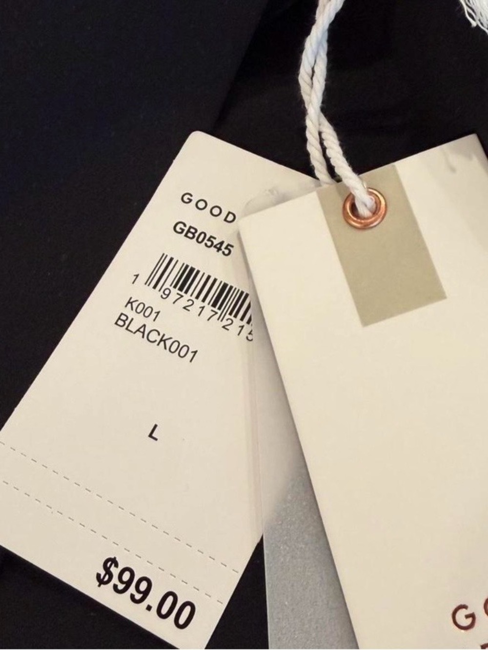 Good American Black Top with Size L Tag